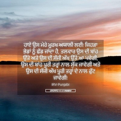 Picture 05 - ਜ਼ਕਰਯਾਹ 11:17 PANIRV - ਹਾਏ ਉਸ ਮੇਰੇ ਮੂਰਖ - Bible Verse Picture