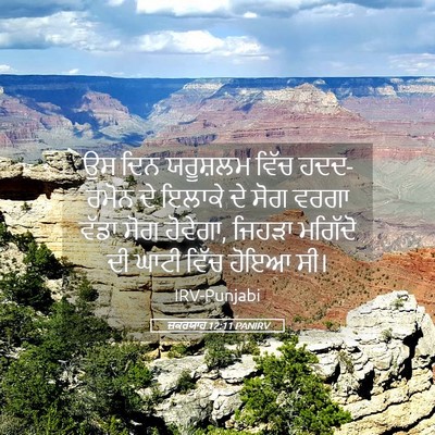 Picture 05 - ਜ਼ਕਰਯਾਹ 12:11 PANIRV - ਉਸ ਦਿਨ ਯਰੂਸ਼ਲਮ - Bible Verse Picture