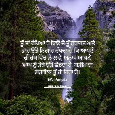Picture 05 - ਜ਼ਬੂਰ 10:14 PANIRV - ਤੂੰ ਤਾਂ ਵੇਖਿਆ ਹੈ - Bible Verse Picture