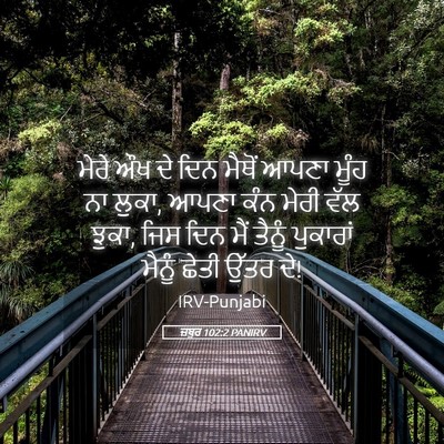 Picture 05 - ਜ਼ਬੂਰ 102:2 PANIRV - ਮੇਰੇ ਔਖ ਦੇ ਦਿਨ - Bible Verse Picture