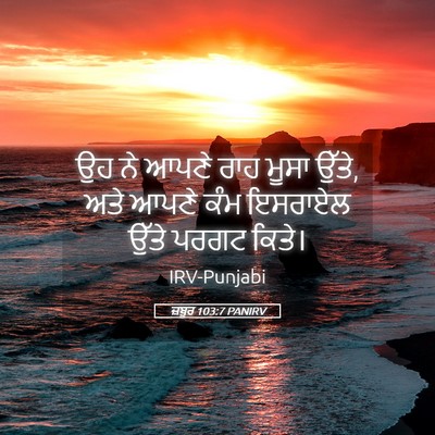 Picture 05 - ਜ਼ਬੂਰ 103:7 PANIRV - ਉਹ ਨੇ ਆਪਣੇ ਰਾਹ ਮੂਸਾ - Bible Verse Picture