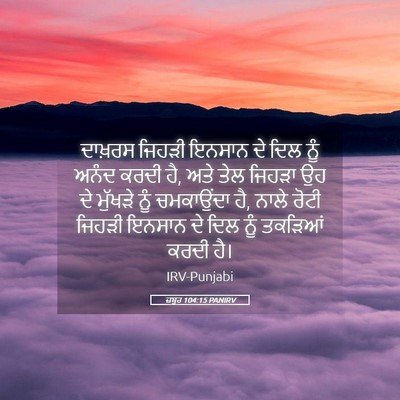 Picture 05 - ਜ਼ਬੂਰ 104:15 PANIRV - ਦਾਖ਼ਰਸ ਜਿਹੜੀ - Bible Verse Picture
