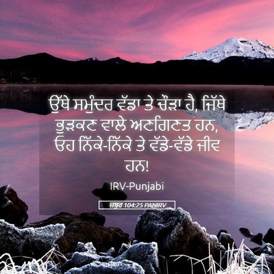 Picture 05 - ਜ਼ਬੂਰ 104:25 PANIRV - ਉੱਥੇ ਸਮੁੰਦਰ ਵੱਡਾ - Bible Verse Picture