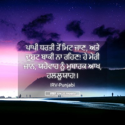 Picture 05 - ਜ਼ਬੂਰ 104:35 PANIRV - ਪਾਪੀ ਧਰਤੀ ਤੋਂ ਮਿਟ - Bible Verse Picture