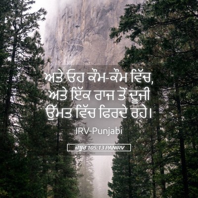 Picture 05 - ਜ਼ਬੂਰ 105:13 PANIRV - ਅਤੇ ਓਹ ਕੌਮ-ਕੌਮ - Bible Verse Picture