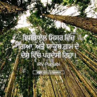 Picture 05 - ਜ਼ਬੂਰ 105:23 PANIRV - ਇਸਰਾਏਲ ਮਿਸਰ ਵਿੱਚ - Bible Verse Picture