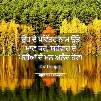 Picture 05 - ਜ਼ਬੂਰ 105:3 PANIRV - ਉਹ ਦੇ ਪਵਿੱਤਰ ਨਾਮ - Bible Verse Picture