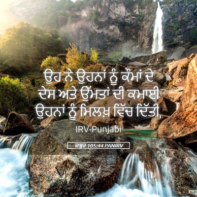 Picture 05 - ਜ਼ਬੂਰ 105:44 PANIRV - ਉਹ ਨੇ ਉਹਨਾਂ ਨੂੰ - Bible Verse Picture