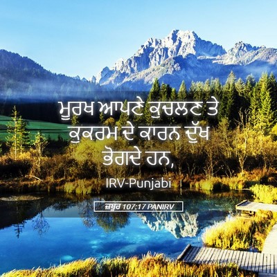 Picture 05 - ਜ਼ਬੂਰ 107:17 PANIRV - ਮੂਰਖ ਆਪਣੇ ਕੁਚਲਣ ਤੇ - Bible Verse Picture