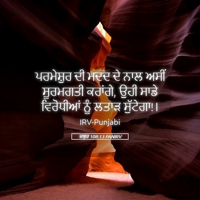 Picture 05 - ਜ਼ਬੂਰ 108:13 PANIRV - ਪਰਮੇਸ਼ੁਰ ਦੀ ਮਦਦ ਦੇ - Bible Verse Picture