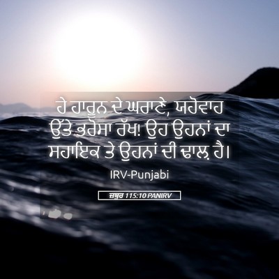 Picture 05 - ਜ਼ਬੂਰ 115:10 PANIRV - ਹੇ ਹਾਰੂਨ ਦੇ ਘਰਾਣੇ, - Bible Verse Picture