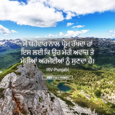 Picture 05 - ਜ਼ਬੂਰ 116:1 PANIRV - ਮੈਂ ਯਹੋਵਾਹ ਨਾਲ - Bible Verse Picture