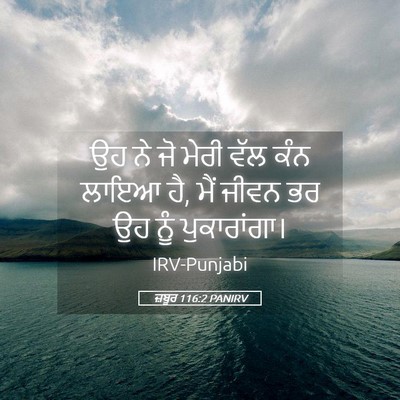 Picture 05 - ਜ਼ਬੂਰ 116:2 PANIRV - ਉਹ ਨੇ ਜੋ ਮੇਰੀ ਵੱਲ - Bible Verse Picture