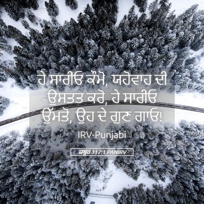 Picture 05 - ਜ਼ਬੂਰ 117:1 PANIRV - ਹੇ ਸਾਰੀਓ ਕੌਮੋ, - Bible Verse Picture