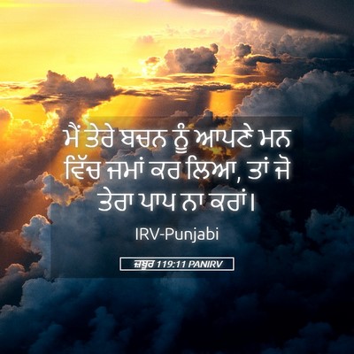 Picture 05 - ਜ਼ਬੂਰ 119:11 PANIRV - ਮੈਂ ਤੇਰੇ ਬਚਨ ਨੂੰ - Bible Verse Picture