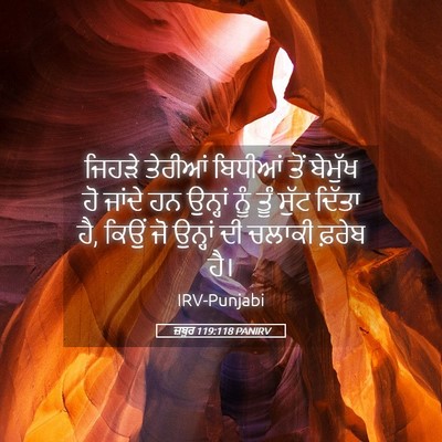 Picture 05 - ਜ਼ਬੂਰ 119:118 PANIRV - ਜਿਹੜੇ ਤੇਰੀਆਂ - Bible Verse Picture