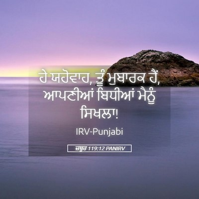 Picture 05 - ਜ਼ਬੂਰ 119:12 PANIRV - ਹੇ ਯਹੋਵਾਹ, ਤੂੰ - Bible Verse Picture