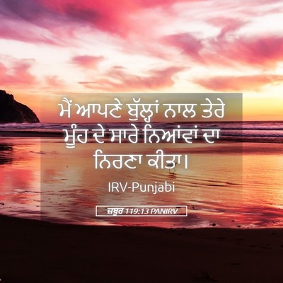 Picture 05 - ਜ਼ਬੂਰ 119:13 PANIRV - ਮੈਂ ਆਪਣੇ ਬੁੱਲ੍ਹਾਂ - Bible Verse Picture