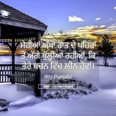 Picture 05 - ਜ਼ਬੂਰ 119:148 PANIRV - ਮੇਰੀਆਂ ਅੱਖਾਂ ਰਾਤ - Bible Verse Picture