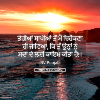 Picture 05 - ਜ਼ਬੂਰ 119:152 PANIRV - ਤੇਰੀਆਂ ਸਾਖੀਆਂ ਤੋਂ - Bible Verse Picture