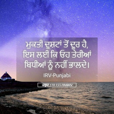 Picture 05 - ਜ਼ਬੂਰ 119:155 PANIRV - ਮੁਕਤੀ ਦੁਸ਼ਟਾਂ ਤੋਂ - Bible Verse Picture