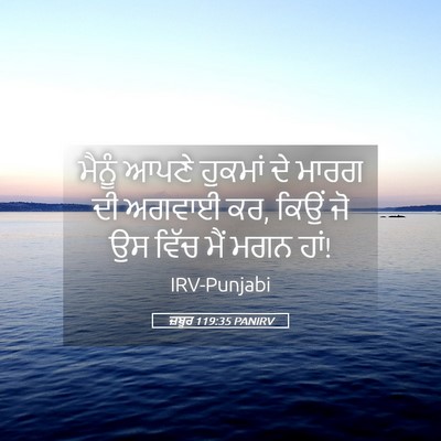 Picture 05 - ਜ਼ਬੂਰ 119:35 PANIRV - ਮੈਨੂੰ ਆਪਣੇ ਹੁਕਮਾਂ - Bible Verse Picture
