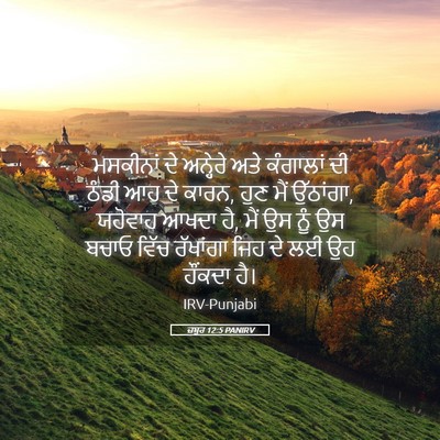 Picture 05 - ਜ਼ਬੂਰ 12:5 PANIRV - ਮਸਕੀਨਾਂ ਦੇ - Bible Verse Picture