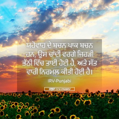 Picture 05 - ਜ਼ਬੂਰ 12:6 PANIRV - ਯਹੋਵਾਹ ਦੇ ਬਚਨ ਪਾਕ - Bible Verse Picture