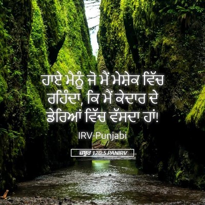 Picture 05 - ਜ਼ਬੂਰ 120:5 PANIRV - ਹਾਏ ਮੈਨੂੰ ਜੋ ਮੈਂ - Bible Verse Picture