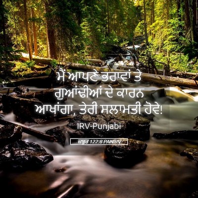 Picture 05 - ਜ਼ਬੂਰ 122:8 PANIRV - ਮੈਂ ਆਪਣੇ ਭਰਾਵਾਂ ਤੇ - Bible Verse Picture