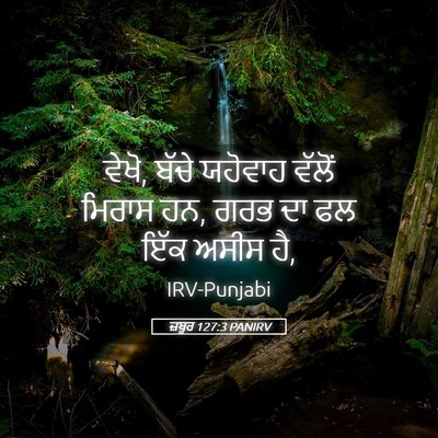 Picture 05 - ਜ਼ਬੂਰ 127:3 PANIRV - ਵੇਖੋ, ਬੱਚੇ ਯਹੋਵਾਹ - Bible Verse Picture