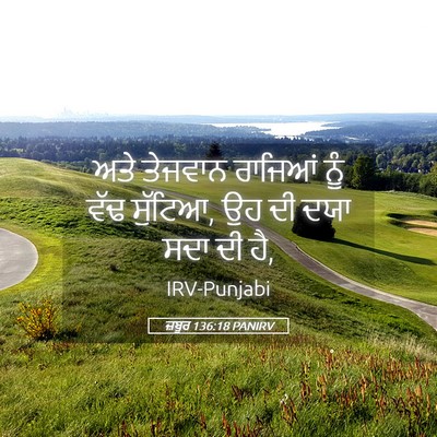Picture 05 - ਜ਼ਬੂਰ 136:18 PANIRV - ਅਤੇ ਤੇਜਵਾਨ ਰਾਜਿਆਂ - Bible Verse Picture