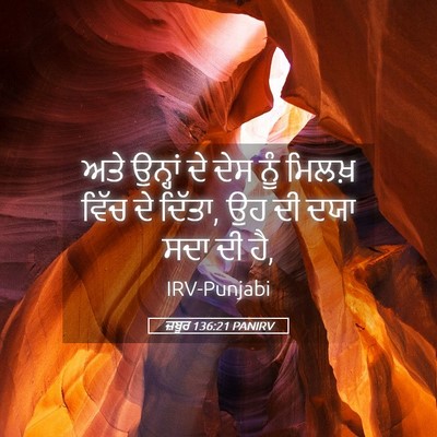 Picture 05 - ਜ਼ਬੂਰ 136:21 PANIRV - ਅਤੇ ਉਨ੍ਹਾਂ ਦੇ ਦੇਸ - Bible Verse Picture