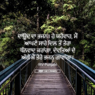 Picture 05 - ਜ਼ਬੂਰ 138:1 PANIRV - ਦਾਊਦ ਦਾ ਭਜਨ। ਹੇ - Bible Verse Picture