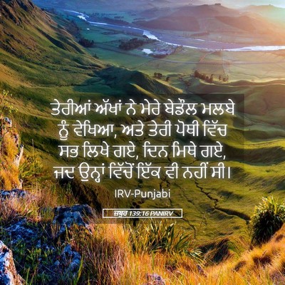 Picture 05 - ਜ਼ਬੂਰ 139:16 PANIRV - ਤੇਰੀਆਂ ਅੱਖਾਂ ਨੇ - Bible Verse Picture