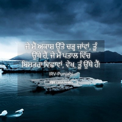 Picture 05 - ਜ਼ਬੂਰ 139:8 PANIRV - ਜੇ ਮੈਂ ਅਕਾਸ਼ ਉੱਤੇ - Bible Verse Picture