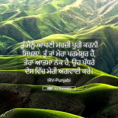 Picture 05 - ਜ਼ਬੂਰ 143:10 PANIRV - ਤੂੰ ਮੈਨੂੰ ਆਪਣੀ - Bible Verse Picture