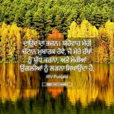 Picture 05 - ਜ਼ਬੂਰ 144:1 PANIRV - ਦਾਊਦ ਦਾ ਭਜਨ। - Bible Verse Picture