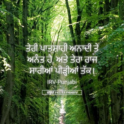 Picture 05 - ਜ਼ਬੂਰ 145:13 PANIRV - ਤੇਰੀ ਪਾਤਸ਼ਾਹੀ - Bible Verse Picture