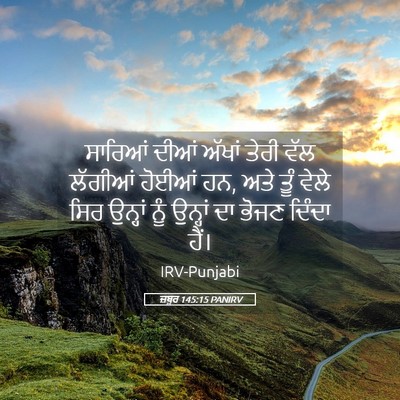 Picture 05 - ਜ਼ਬੂਰ 145:15 PANIRV - ਸਾਰਿਆਂ ਦੀਆਂ ਅੱਖਾਂ - Bible Verse Picture