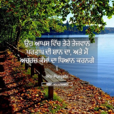 Picture 05 - ਜ਼ਬੂਰ 145:5 PANIRV - ਉਹ ਆਪਸ ਵਿੱਚ ਤੇਰੇ - Bible Verse Picture