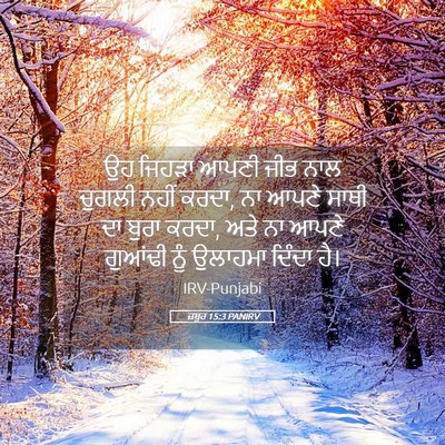 Picture 05 - ਜ਼ਬੂਰ 15:3 PANIRV - ਉਹ ਜਿਹੜਾ ਆਪਣੀ ਜੀਭ - Bible Verse Picture