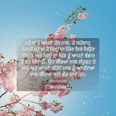 Picture 05 - ਜ਼ਬੂਰ 17:14 PANIRV - ਮਨੁੱਖਾਂ ਤੋਂ ਆਪਣੇ - Bible Verse Picture