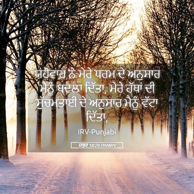 Picture 05 - ਜ਼ਬੂਰ 18:20 PANIRV - ਯਹੋਵਾਹ ਨੇ ਮੇਰੇ ਧਰਮ - Bible Verse Picture