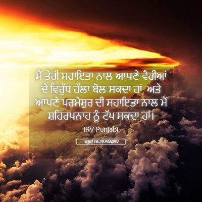 Picture 05 - ਜ਼ਬੂਰ 18:29 PANIRV - ਮੈਂ ਤੇਰੀ ਸਹਾਇਤਾ - Bible Verse Picture