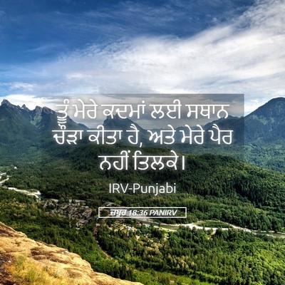 Picture 05 - ਜ਼ਬੂਰ 18:36 PANIRV - ਤੂੰ ਮੇਰੇ ਕਦਮਾਂ ਲਈ - Bible Verse Picture