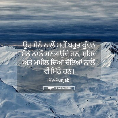 Picture 05 - ਜ਼ਬੂਰ 19:10 PANIRV - ਉਹ ਸੋਨੇ ਨਾਲੋਂ ਸਗੋਂ - Bible Verse Picture