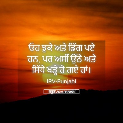 Picture 05 - ਜ਼ਬੂਰ 20:8 PANIRV - ਓਹ ਝੁਕੇ ਅਤੇ ਡਿੱਗ ਪਏ - Bible Verse Picture