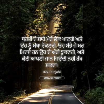 Picture 05 - ਜ਼ਬੂਰ 22:29 PANIRV - ਧਰਤੀ ਦੇ ਸਾਰੇ ਮੇਰੇ - Bible Verse Picture
