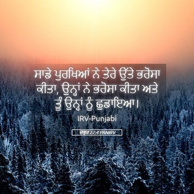 Picture 05 - ਜ਼ਬੂਰ 22:4 PANIRV - ਸਾਡੇ ਪੁਰਖਿਆਂ ਨੇ - Bible Verse Picture